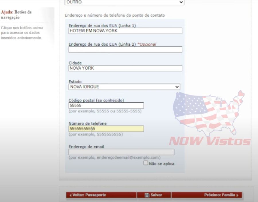 Imagem DS-160 formulário Visto Americano passo a passo contato nos EUA 4